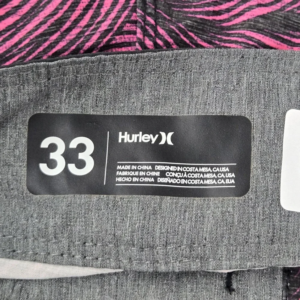Hurley Men Shorts 33 Multicolor Swimwear Striped Board Shorts Button 8